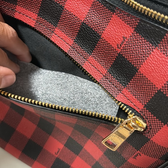 Coach red plaid gingham print crossbody - Picture 8 of 8